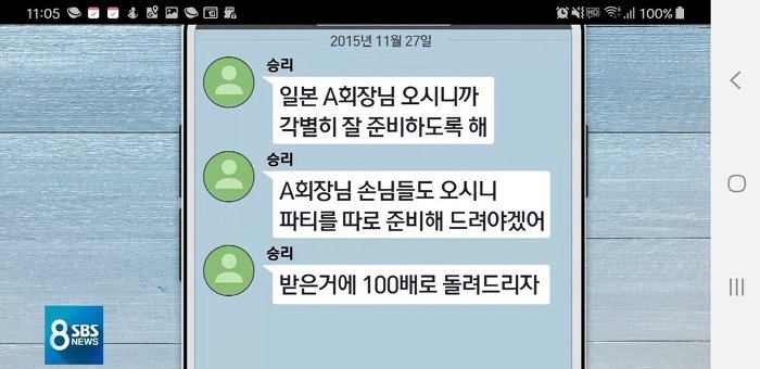 버닝썬 승리, 외식업체 일본 투자자 성접대 의혹