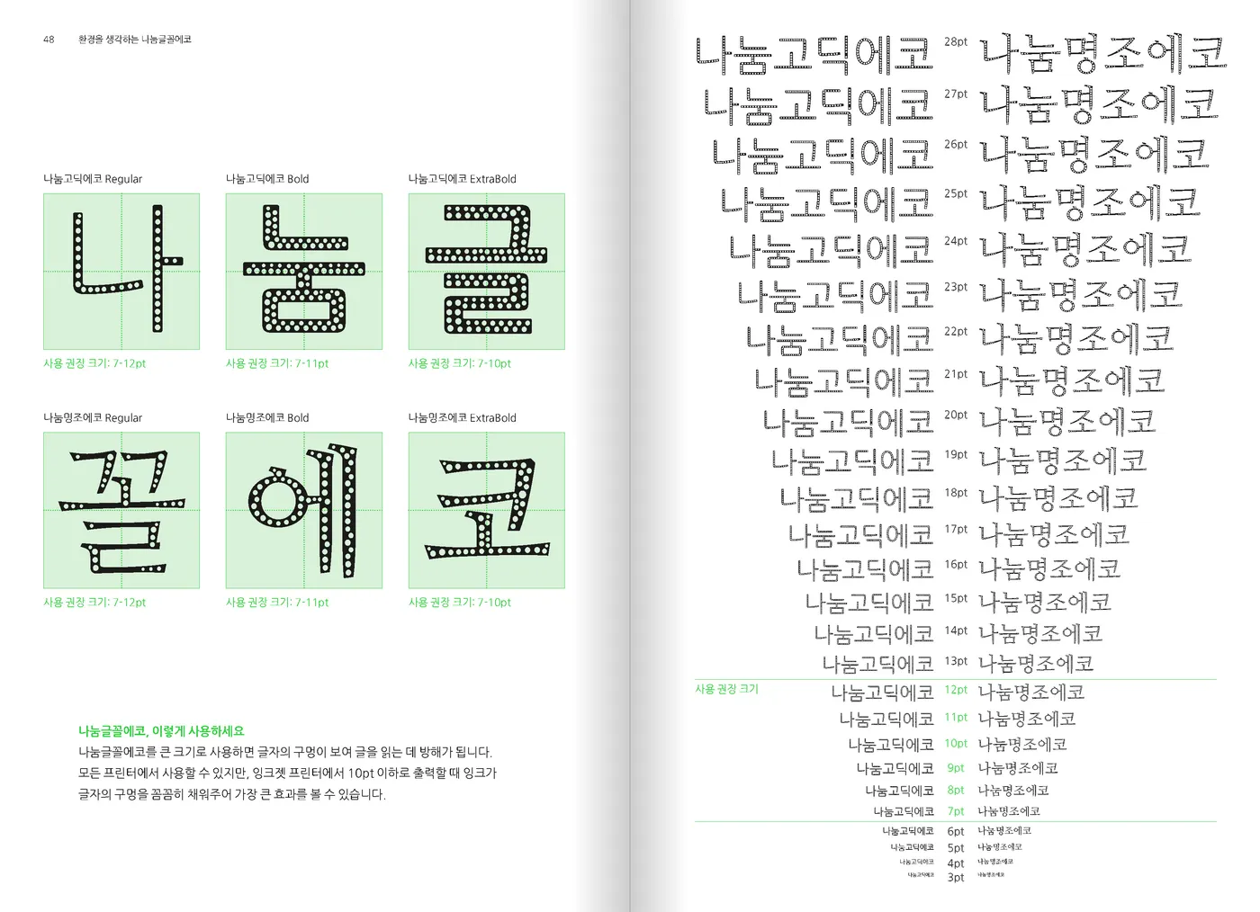 나눔고딕, 나눔명조 -서체 다운로드