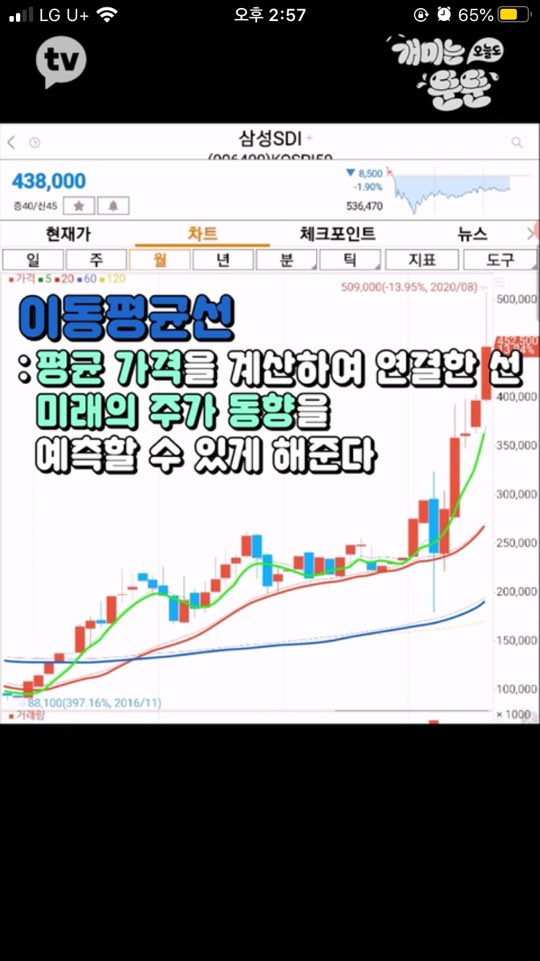 주식용어정리 이동평균선 거래량 차트 _ 개미는 오늘도 뚠뚠
