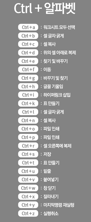 엑셀 단축키 마스터!