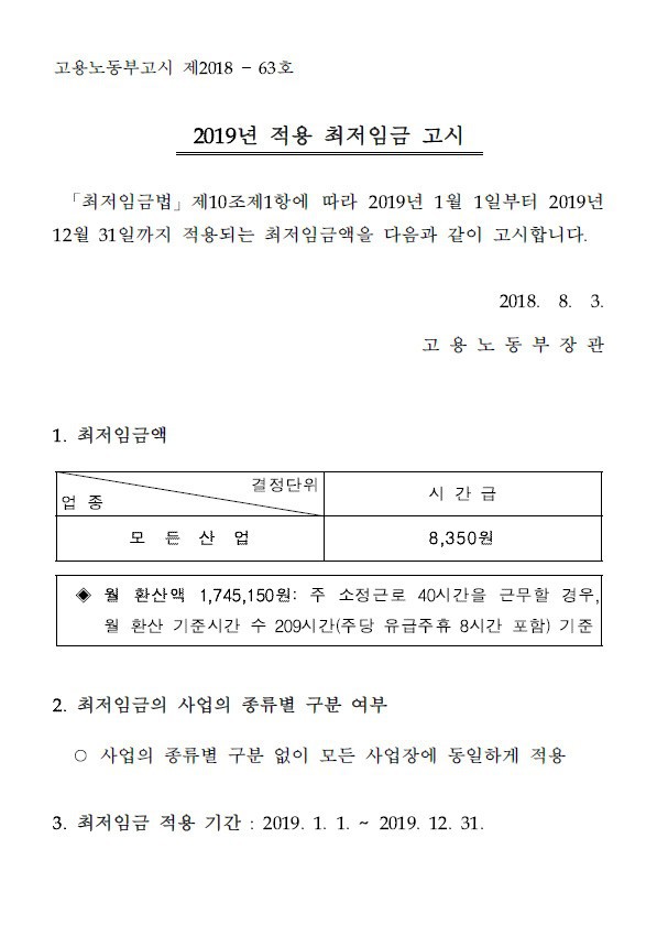 최저임금 계산 월급